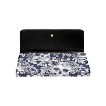 Skull Floral Beautiful Women's Trifold Wallet