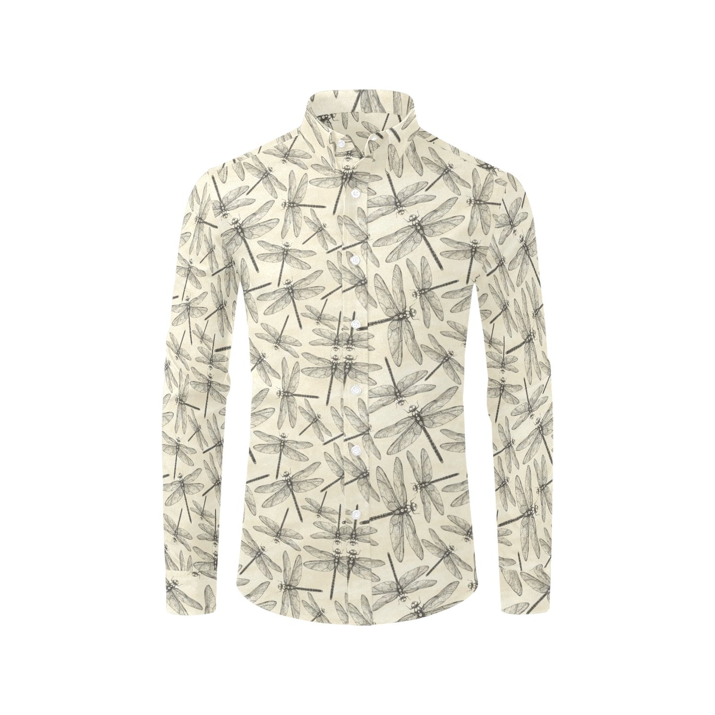Dragonfly Print Design LKS402 Men's Long Sleeve Dress Shirt