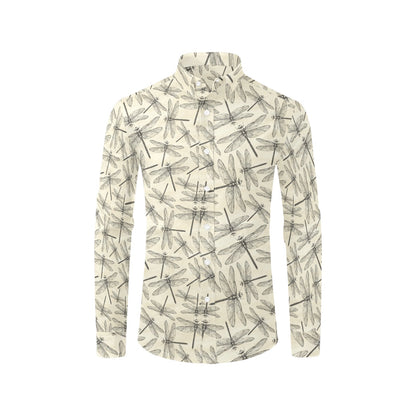 Dragonfly Print Design LKS402 Men's Long Sleeve Dress Shirt