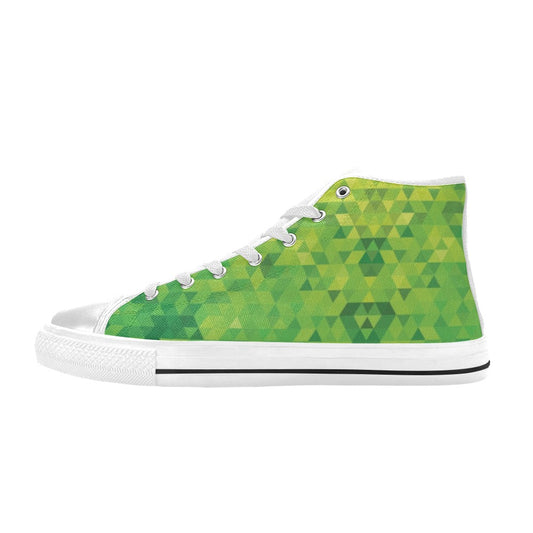 Geometric Print Design LKS402 Men's High Top Canvas Shoes