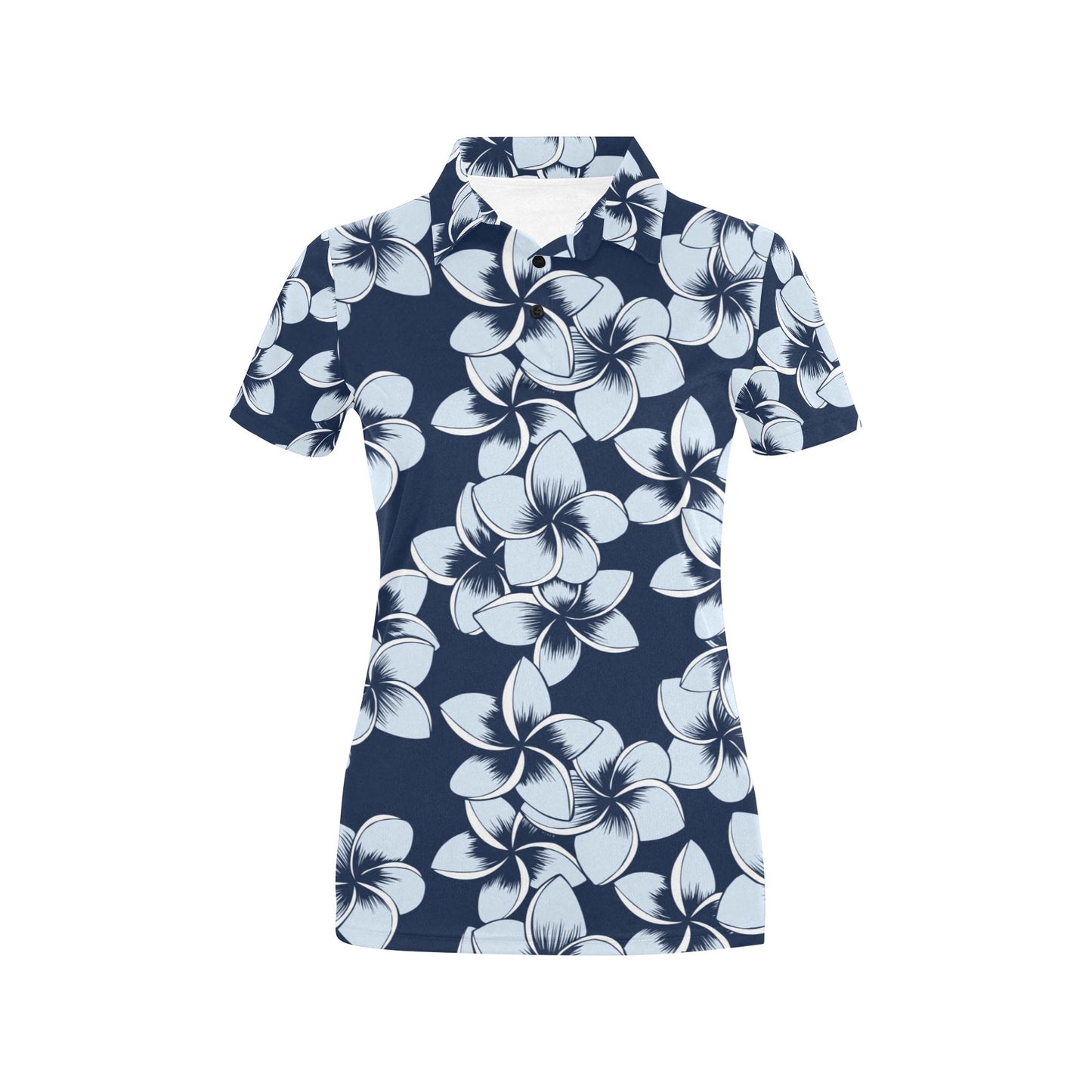 Plumeria Pattern Print Design A02 Women's Polo Shirt