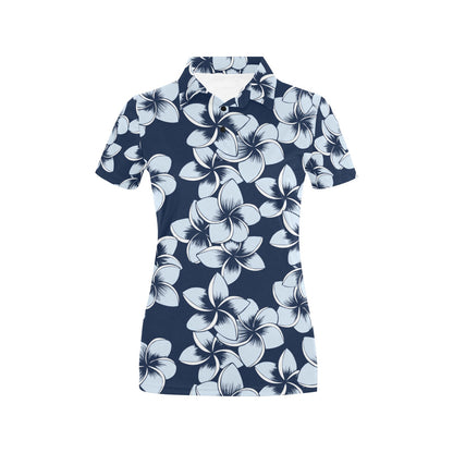 Plumeria Pattern Print Design A02 Women's Polo Shirt