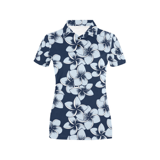 Plumeria Pattern Print Design A02 Women's Polo Shirt