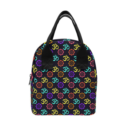 Chakra OM Print Pattern Insulated Lunch Bag