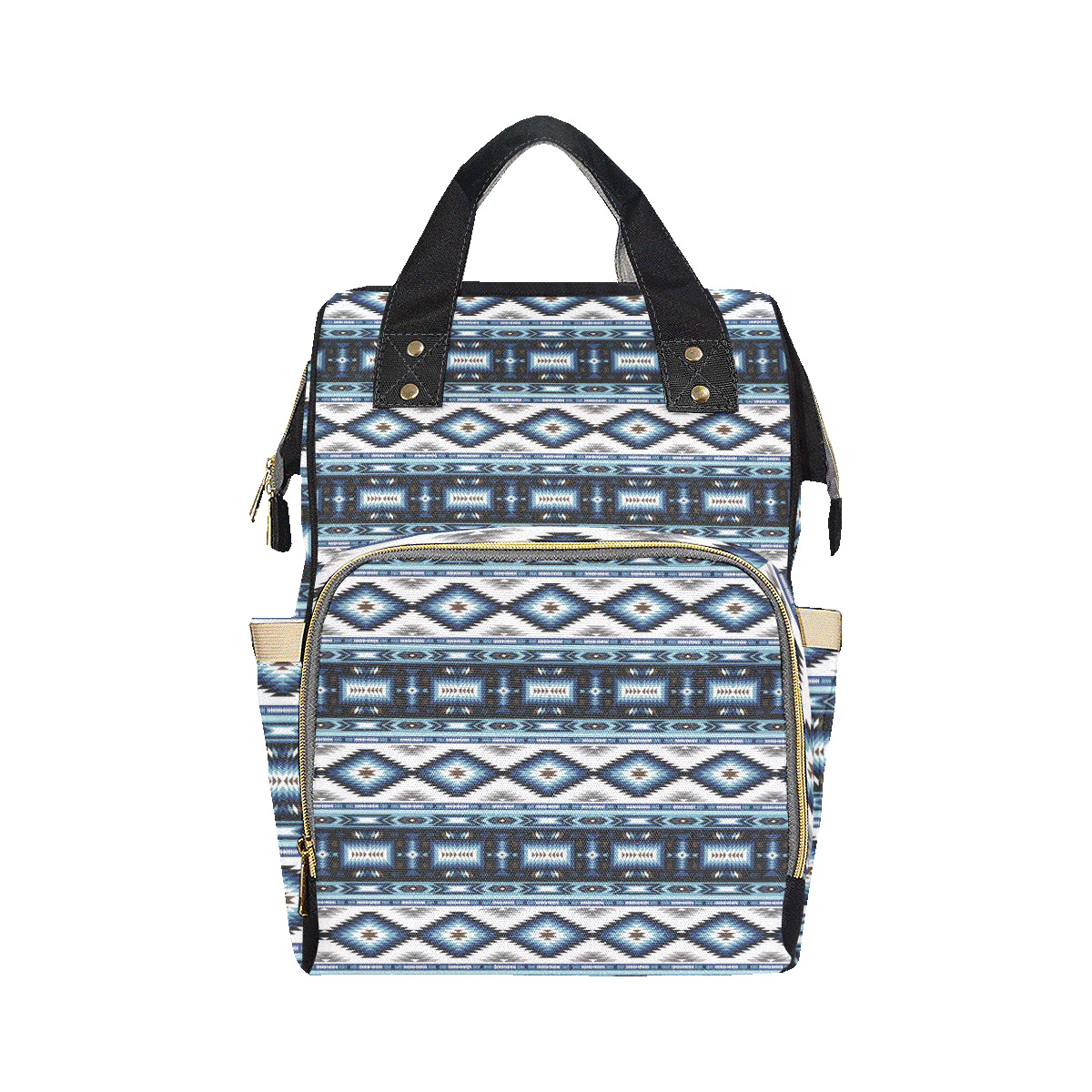 Navajo Dark Blue Print Pattern Diaper Bag Backpack