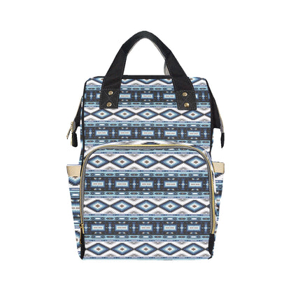 Navajo Dark Blue Print Pattern Diaper Bag Backpack