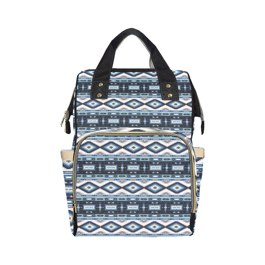 Navajo Dark Blue Print Pattern Diaper Bag Backpack