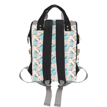Bluebird Pattern Print Design 03 Diaper Bag Backpack