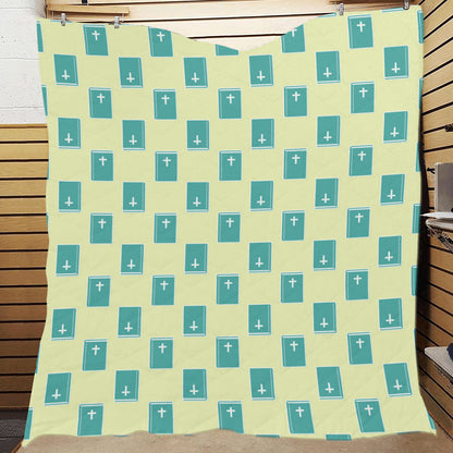 Bible Pattern Print Design 04 Premium Quilt