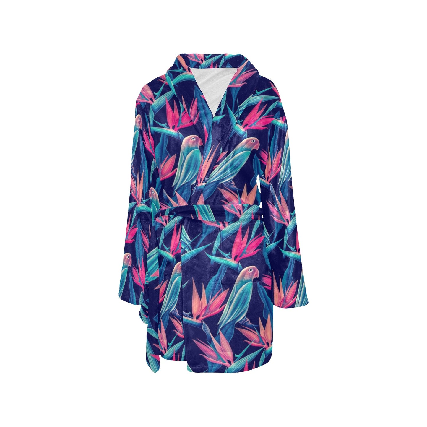 Tropical Flower Pattern Print Design TF024 Women's Fleece Robe