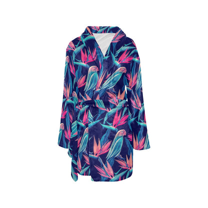 Tropical Flower Pattern Print Design TF024 Women's Fleece Robe