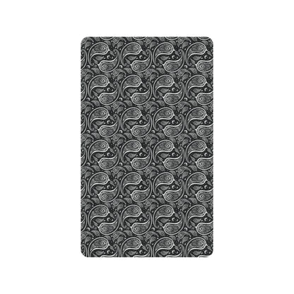 Paisley Black Design Print Rubber Doormat