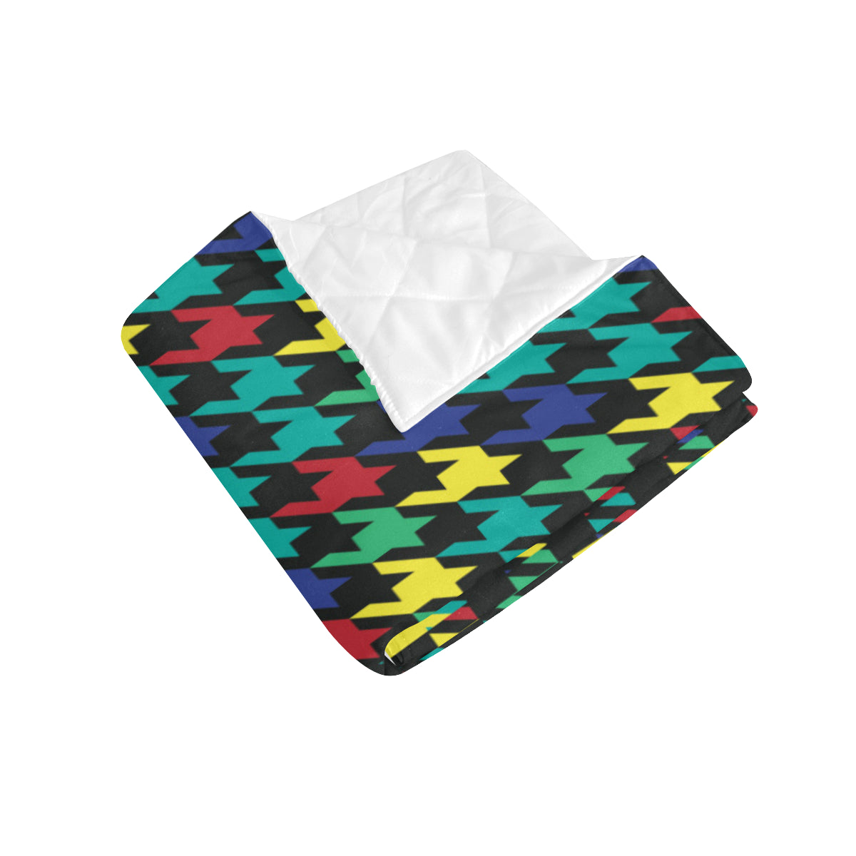 Houndstooth Colorful Pattern Print Design 02 Premium Quilt