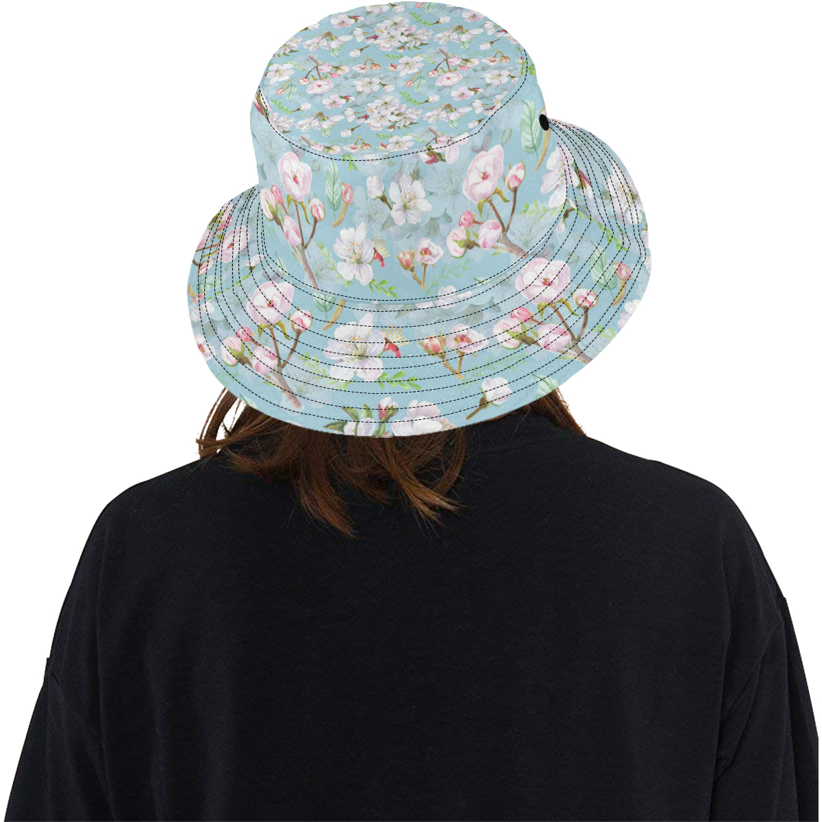 Apple blossom Pattern Print Design AB06 Unisex Bucket Hat