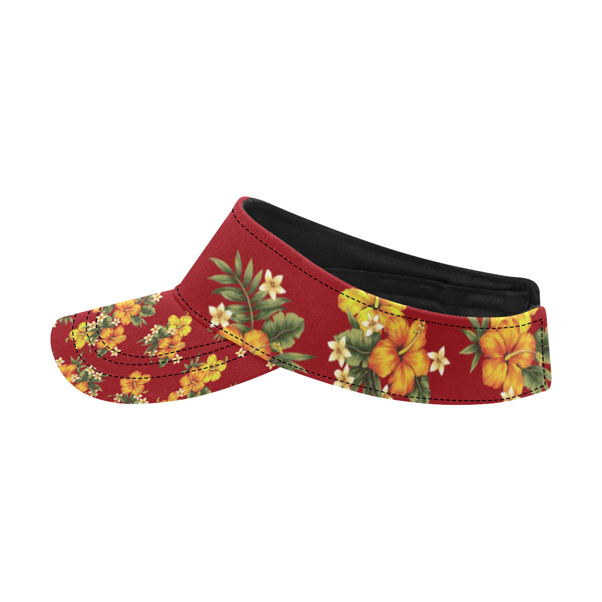 Orange Hibiscus Pattern Print Design HB026 Unisex Sun Visor