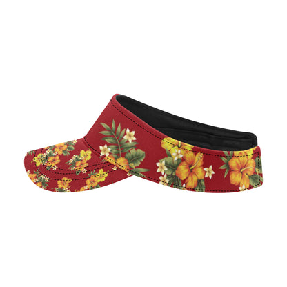 Orange Hibiscus Pattern Print Design HB026 Unisex Sun Visor