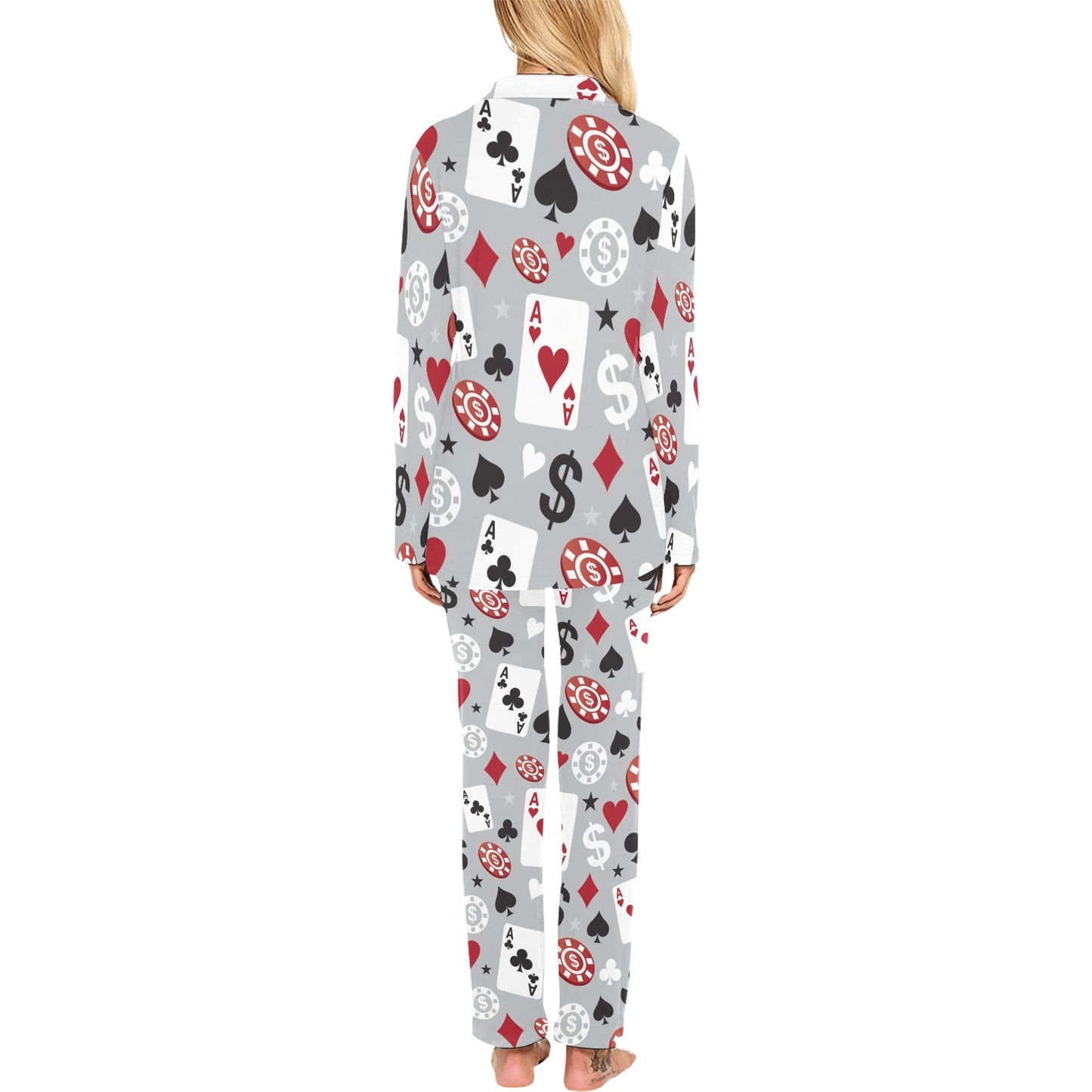 Casino Pattern Print Design 01 Women's Long Pajama Set