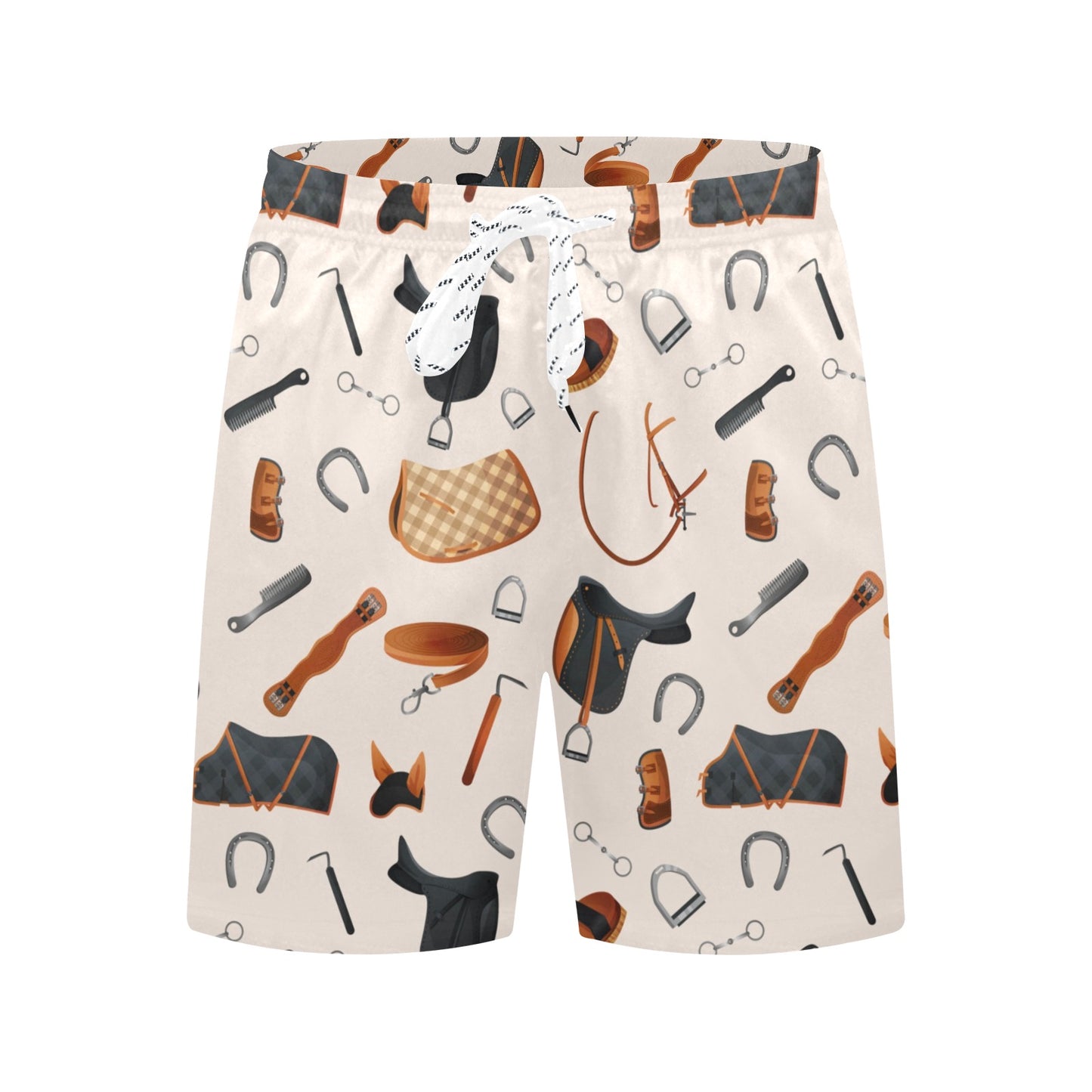 Equestrian Equipment Print Pattern Men's Swim Trunks Beach Shorts