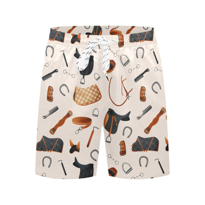 Equestrian Equipment Print Pattern Men's Swim Trunks Beach Shorts