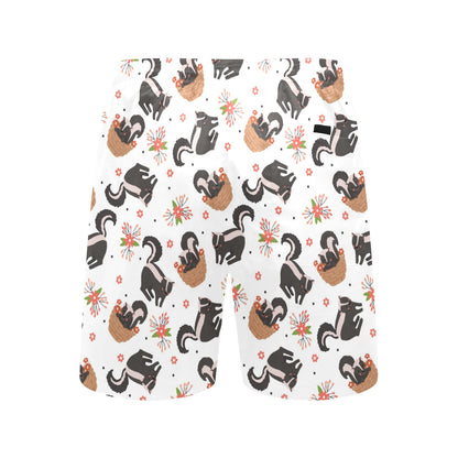 Skunk Print Design LKS304 Men's Swim Trunks Beach Shorts
