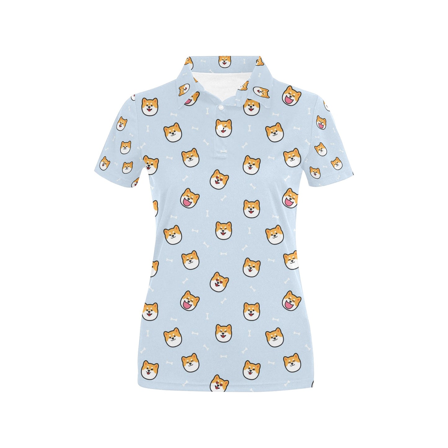 Shiba Inu Print Design LKS3012 Women's Polo Shirt