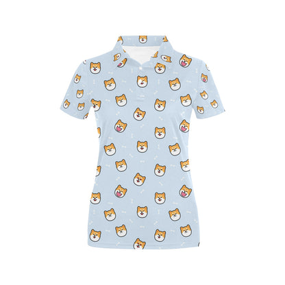 Shiba Inu Print Design LKS3012 Women's Polo Shirt