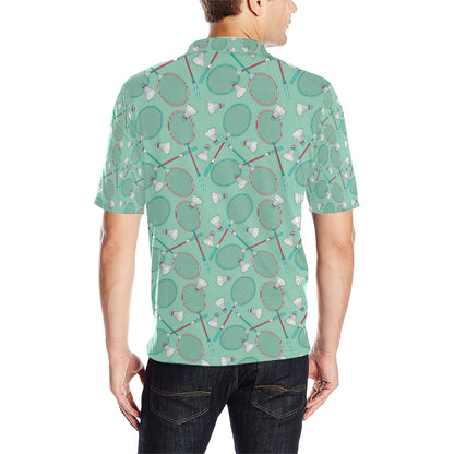 Badminton Pattern Print Design 05 Men Polo Shirt