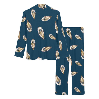 Oyster Pattern Print Design 03 Women's Long Pajama Set