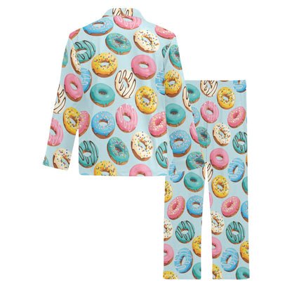 Donut Pattern Print Design DN05 Men's Long Pajama Set