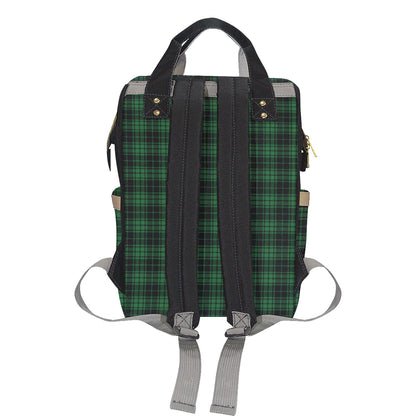 Green Tartan Plaid Pattern Diaper Bag Backpack