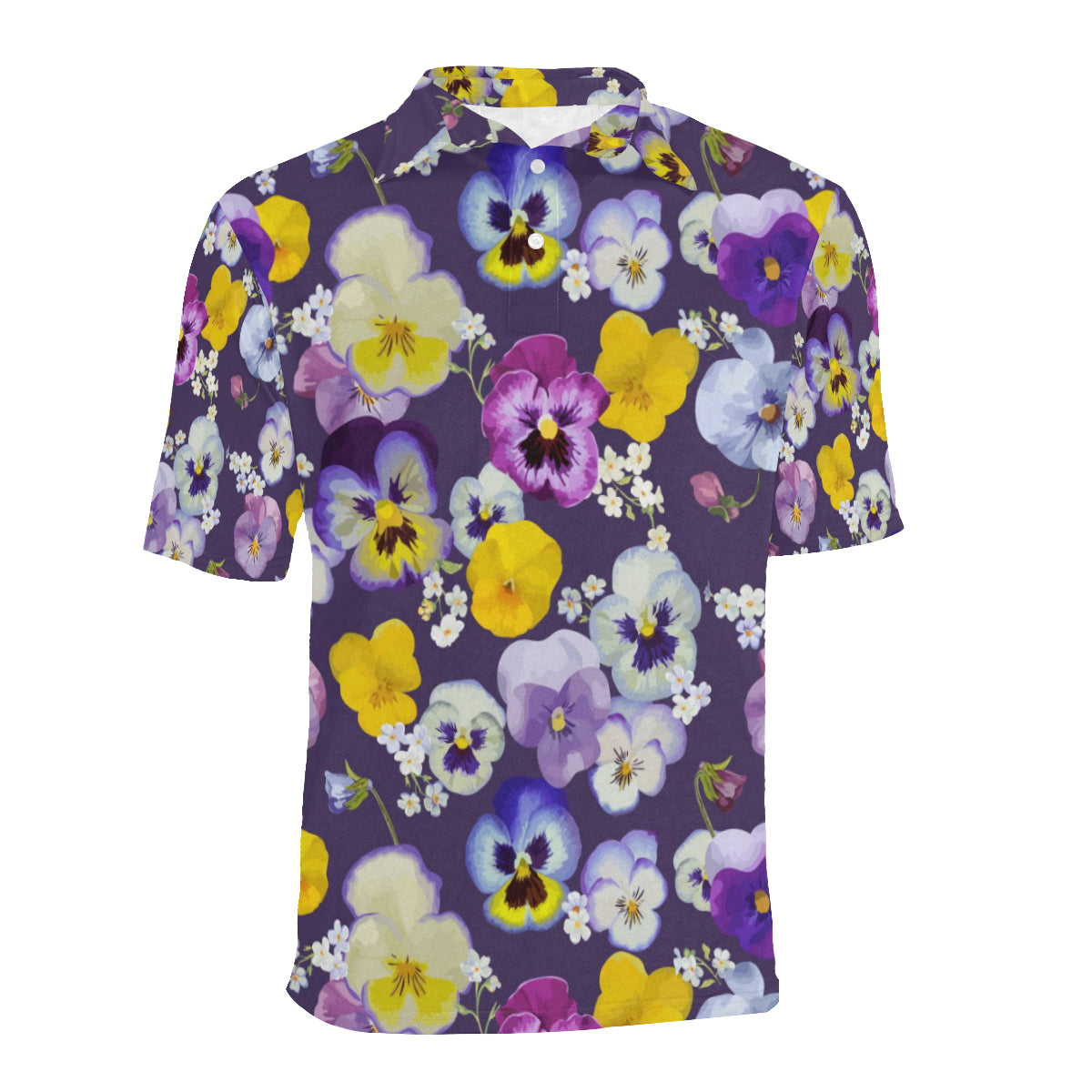 Pansy Pattern Print Design PS02 Men Polo Shirt