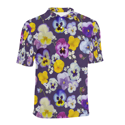 Pansy Pattern Print Design PS02 Men Polo Shirt