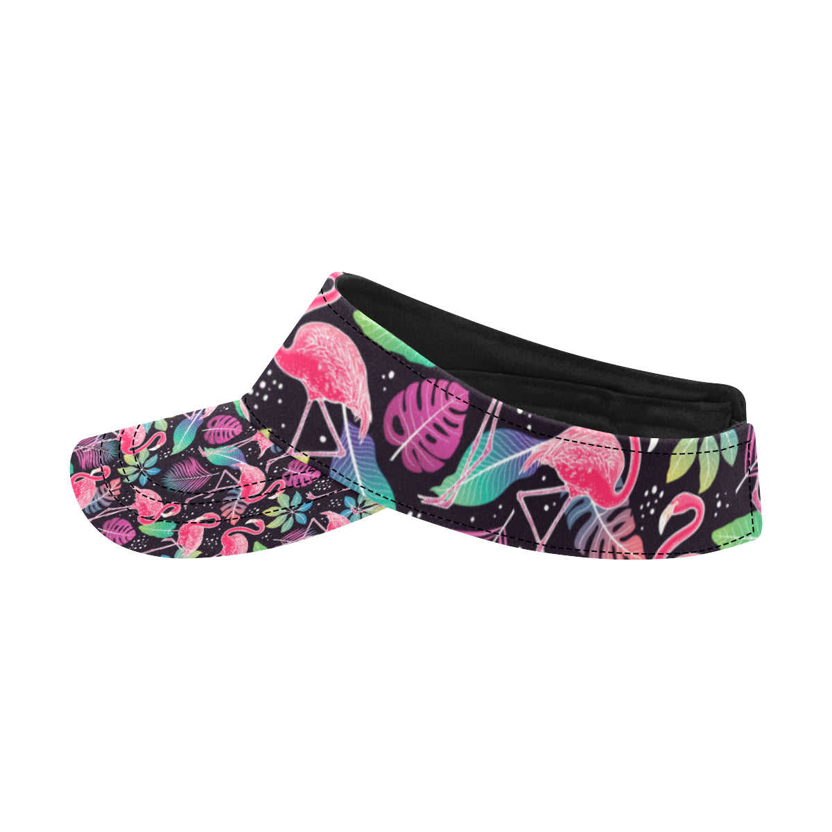 Flamingo Tropical leaves Neon Print Unisex Sun Visor