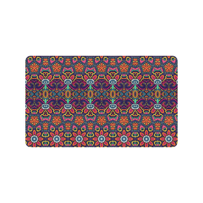 Ethnic Flower Style Print Pattern Rubber Doormat