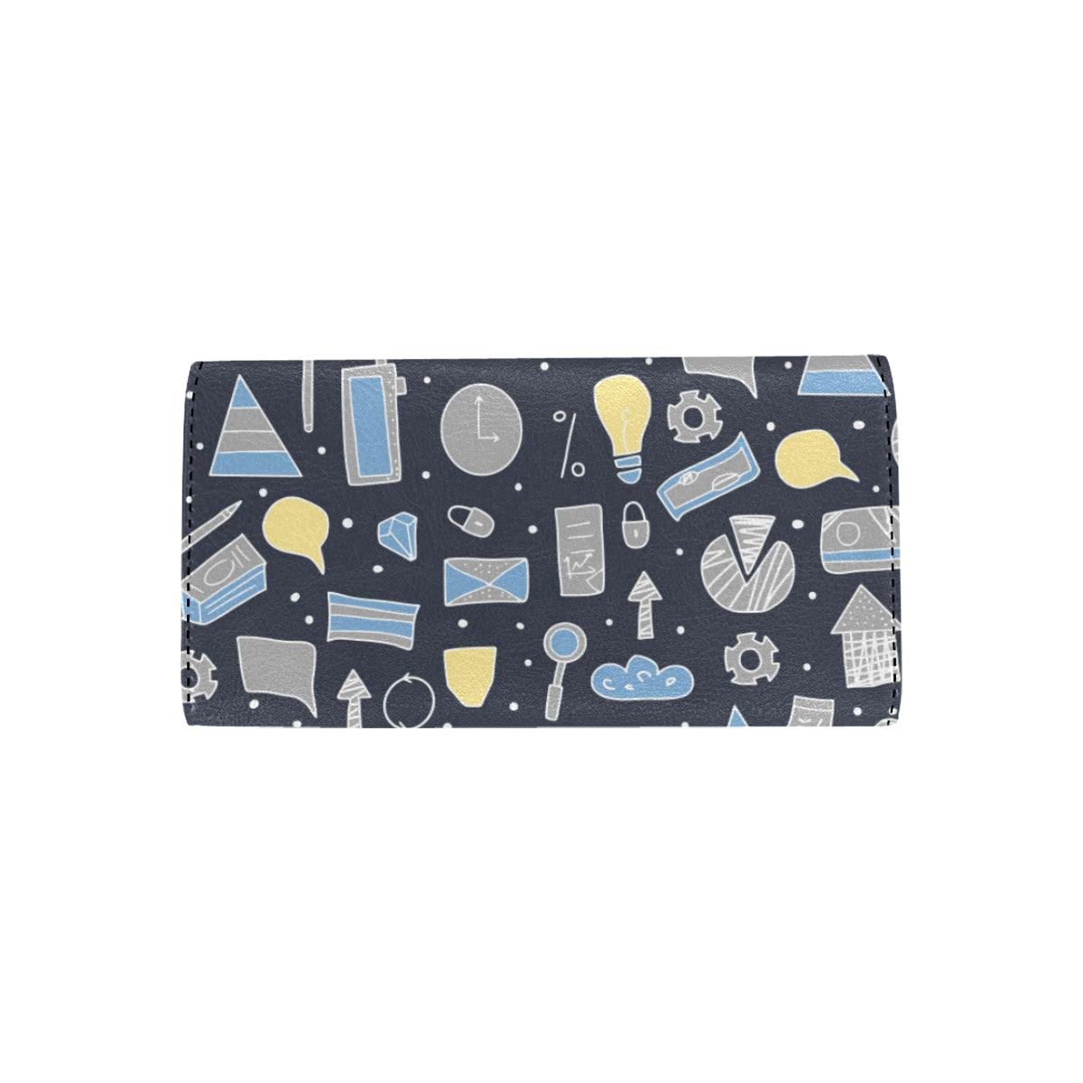 Accounting Financial Pattern Print Design 04 Women's Trifold Wallet