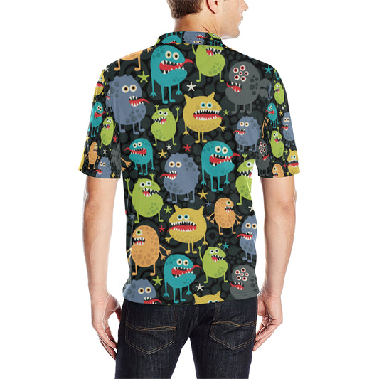 Monster Pattern Print Design 01 Men Polo Shirt