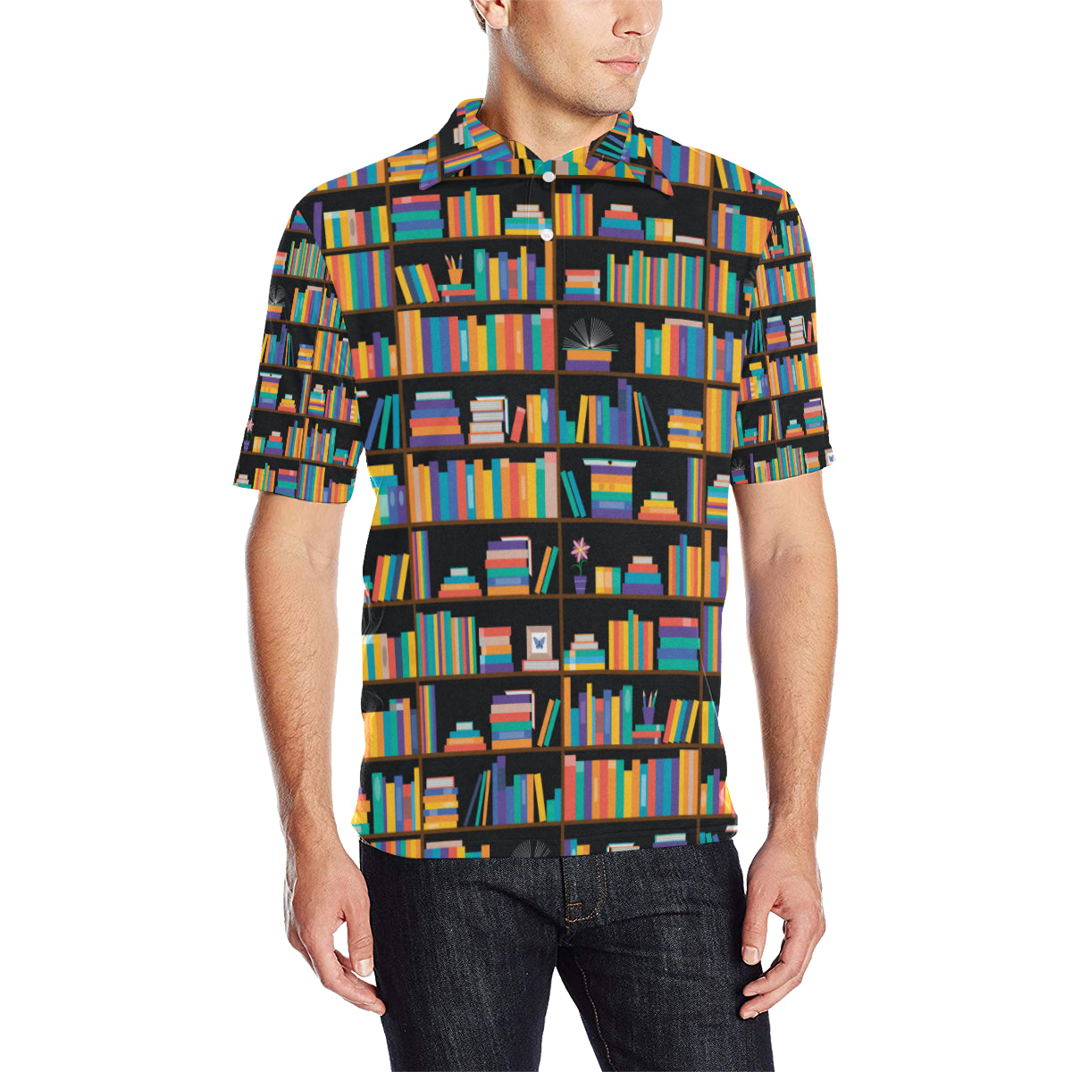 Book Pattern Print Design 05 Men Polo Shirt