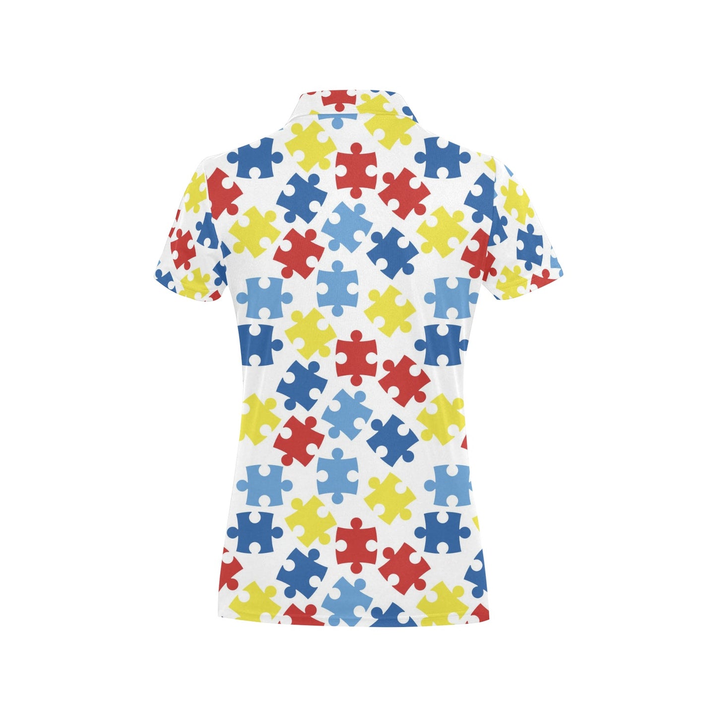 Autism Awareness Pattern Print Design 04 Women's Polo Shirt