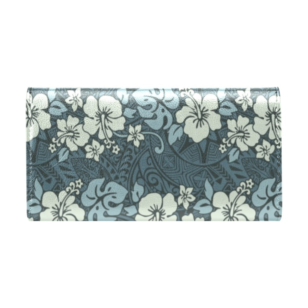 Flower Hawaiian Hibiscus Style Print Pattern Women's Trifold Wallet