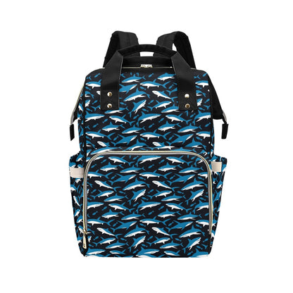 Shark Print Design LKS303 Diaper Bag Backpack