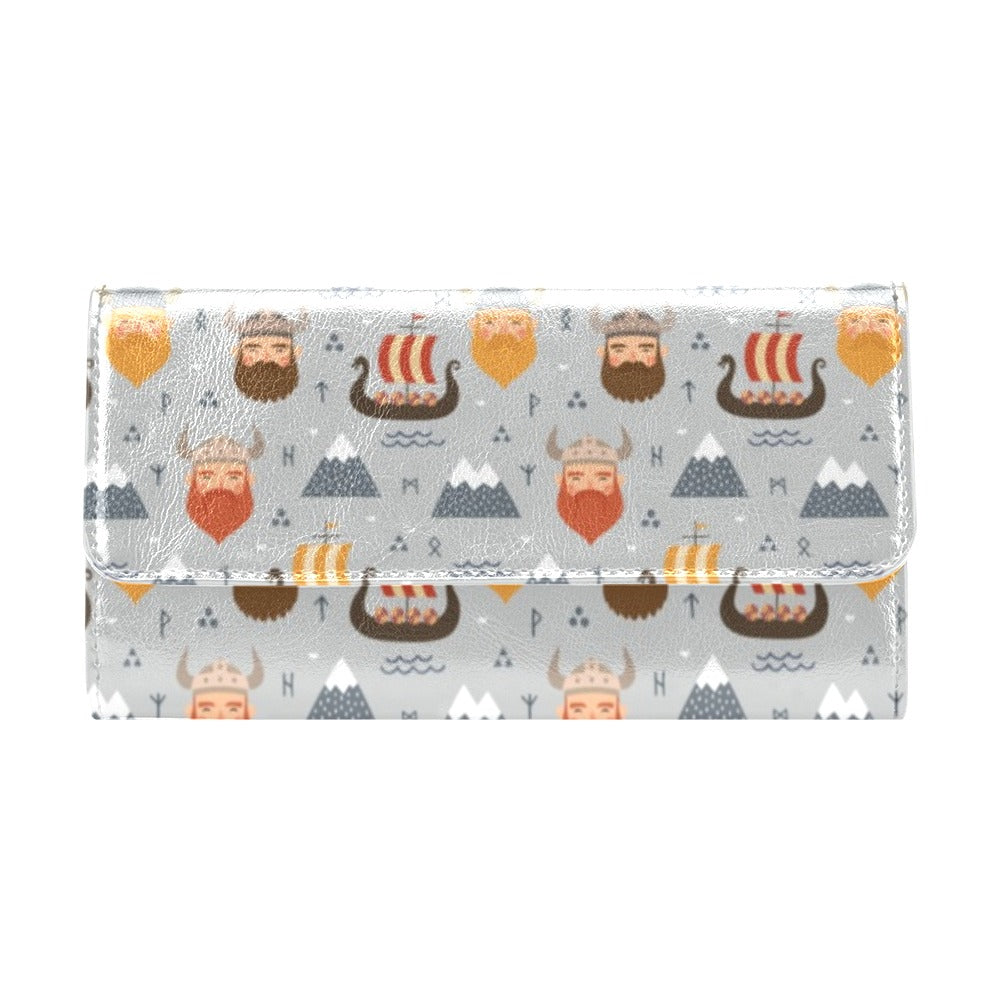 Vikings Print Design LKS307 Women's Trifold Wallet