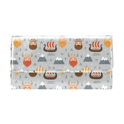 Vikings Print Design LKS307 Women's Trifold Wallet