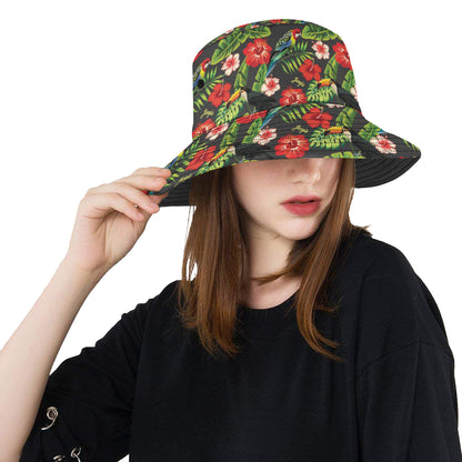 Tropical Flower Pattern Print Design TF04 Unisex Bucket Hat