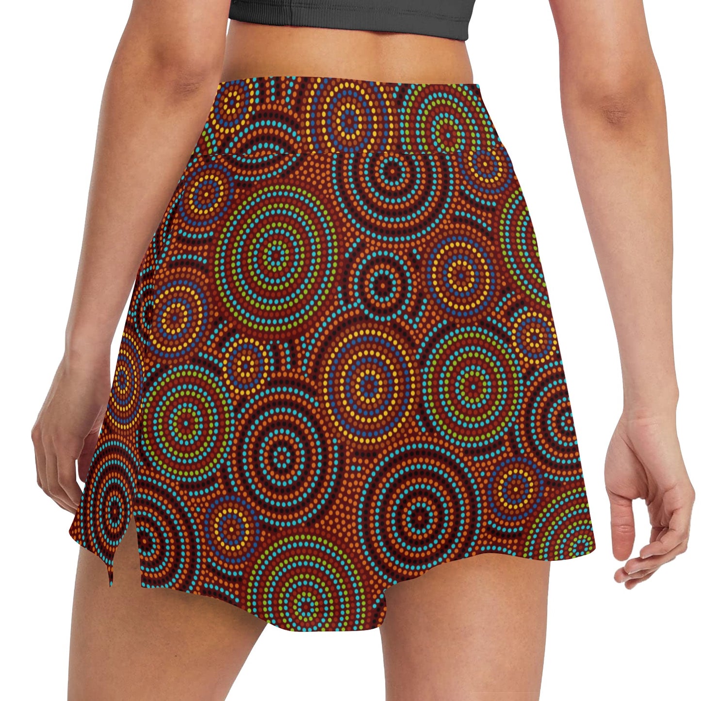 Aboriginal Print Design LKS403 17" Golf & Pickleball Skort with Pockets