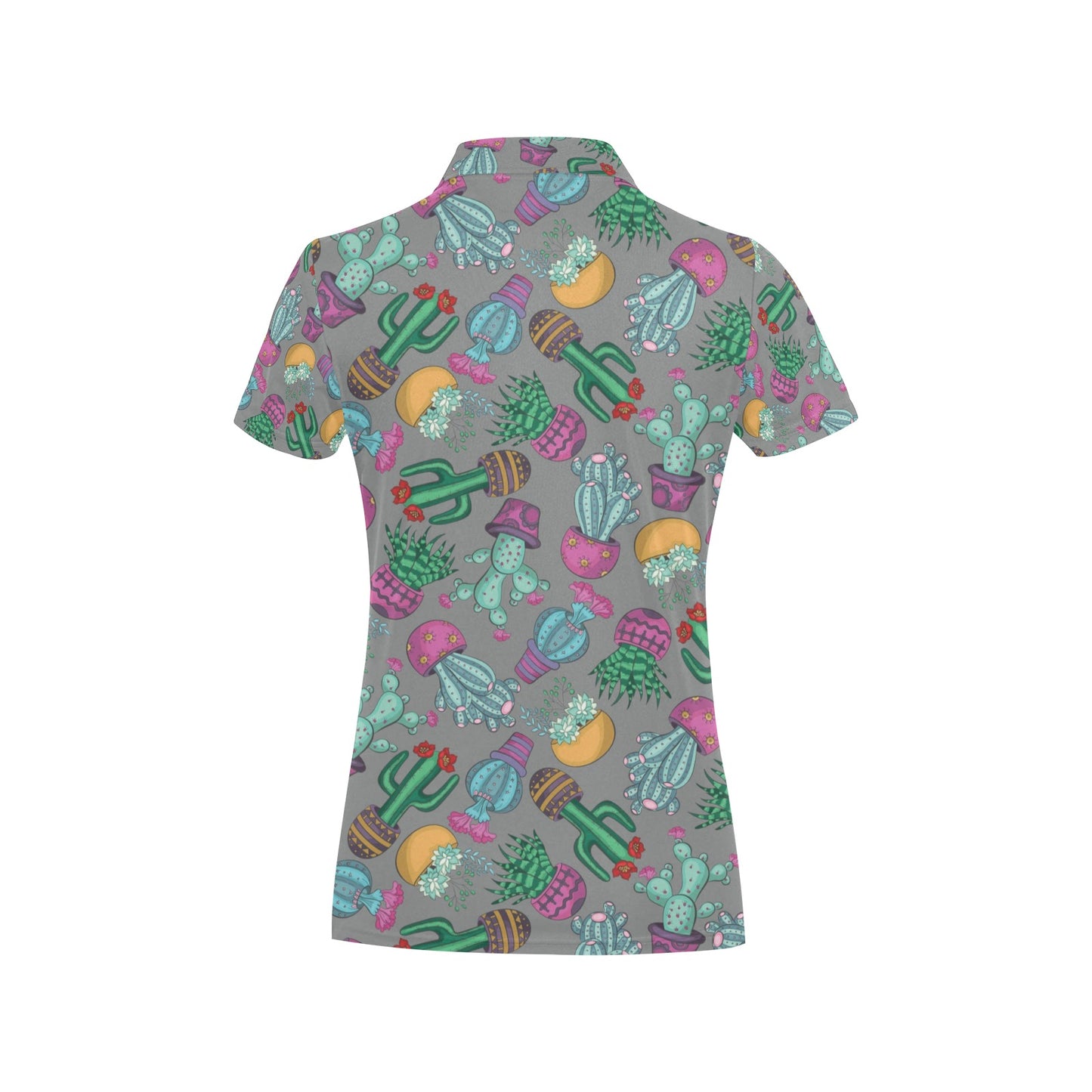 Cactus Colorful Print Pattern Women's Polo Shirt