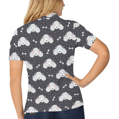 Poodle Pattern Print Design A03 Women's Polo Shirt