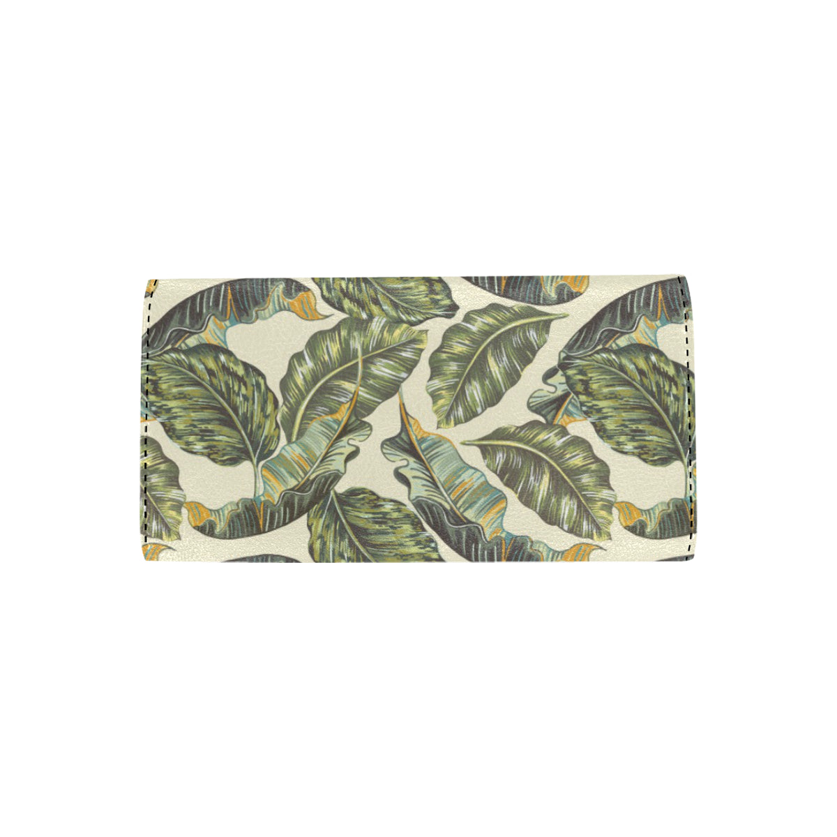 Banana Leaf Pattern Print Design BL08 Women's Trifold Wallet