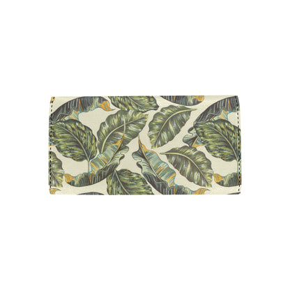 Banana Leaf Pattern Print Design BL08 Women's Trifold Wallet