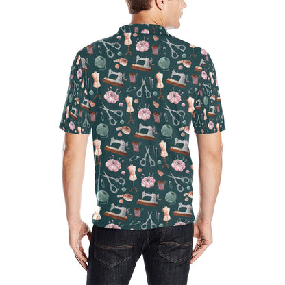 Sewing Equipment Print Design LKS307 Men Polo Shirt