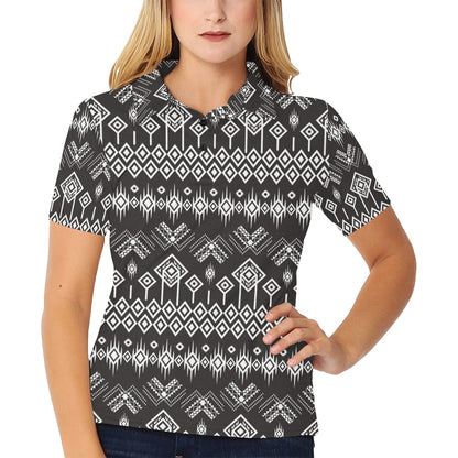 Tribal Pattern Print Design LKS304 Women's Polo Shirt
